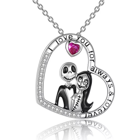 Nightmare Before Christmas Necklace Jack and Sally Meant to be. - Picture 2 of 16